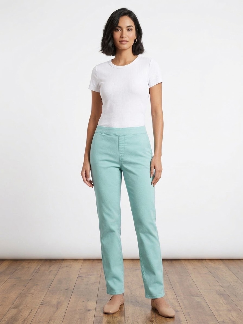 Soft Surroundings Aqua Teal Pull-On Jeggings